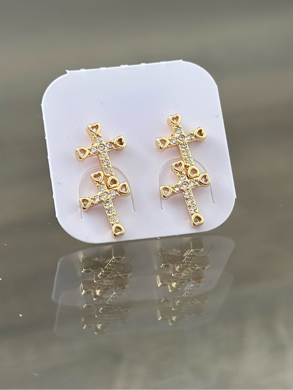 Gold Filled Cross Stud Earrings - Elegant Women’s Jewelry